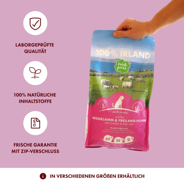 Irisches Weidelamm & Freiland-Huhn mit Gemüse & Kelp-Alge , Adult