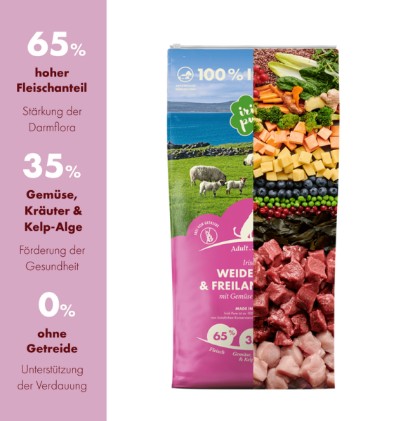 Irisches Weidelamm & Freiland-Huhn mit Gemüse & Kelp-Alge , Adult