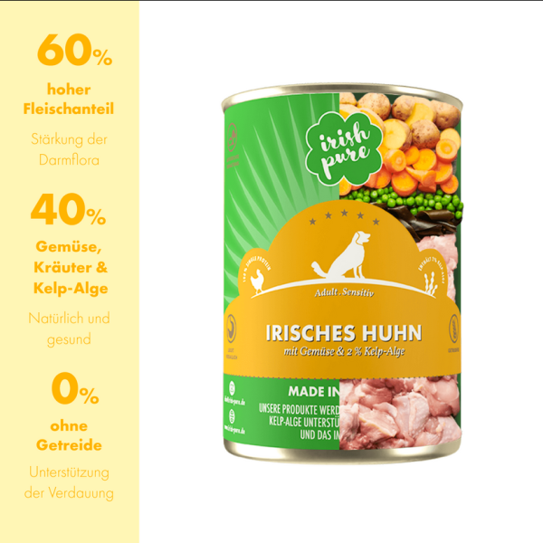Irisches Huhn mit Gemüse & Kelp-Alge , Adult