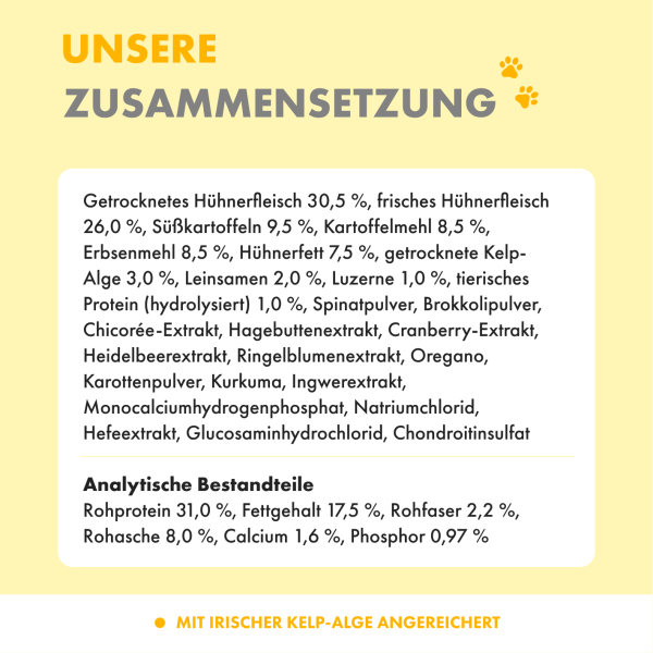 Irisches Freiland-Huhn mit Gemüse & Kelp-Alge , Adult