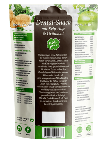 100 % Veggie, Dental-Snack mit Kelp-Alge & Grünkohl